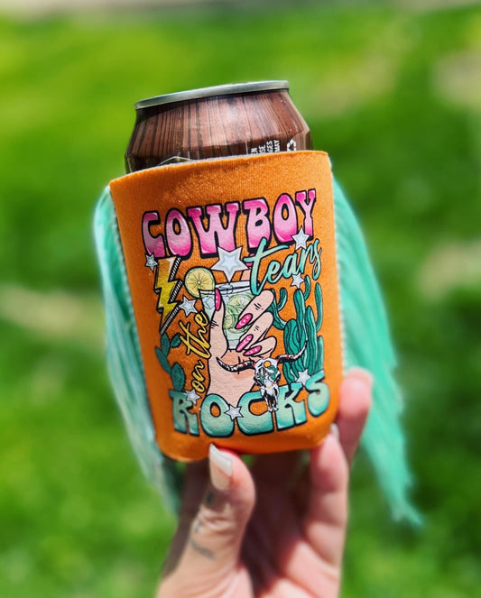 Cowboy Tears on the Rocks coozie
