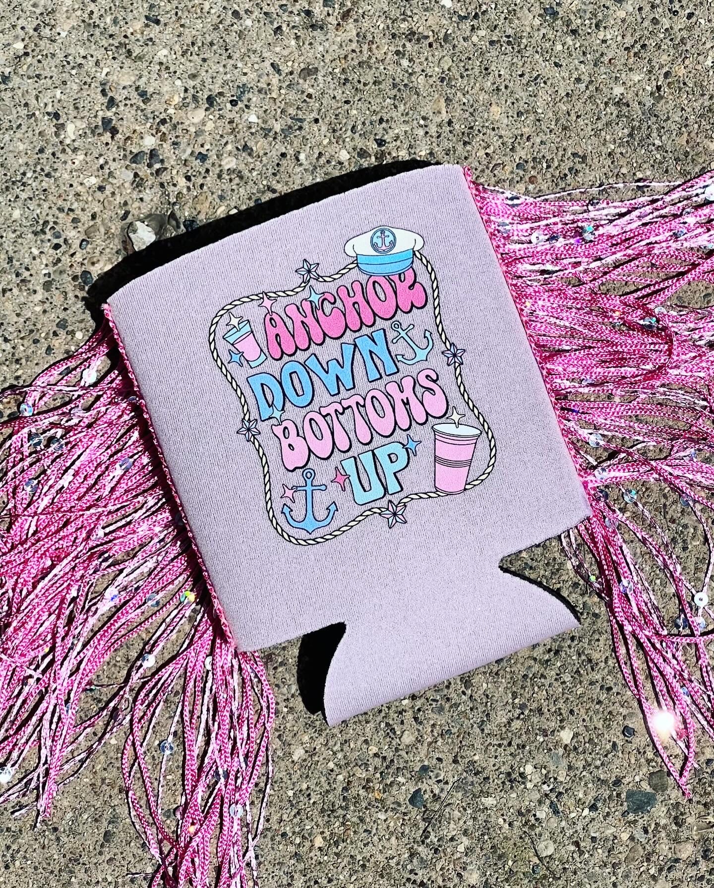 Anchors Down Bottoms Up coozie