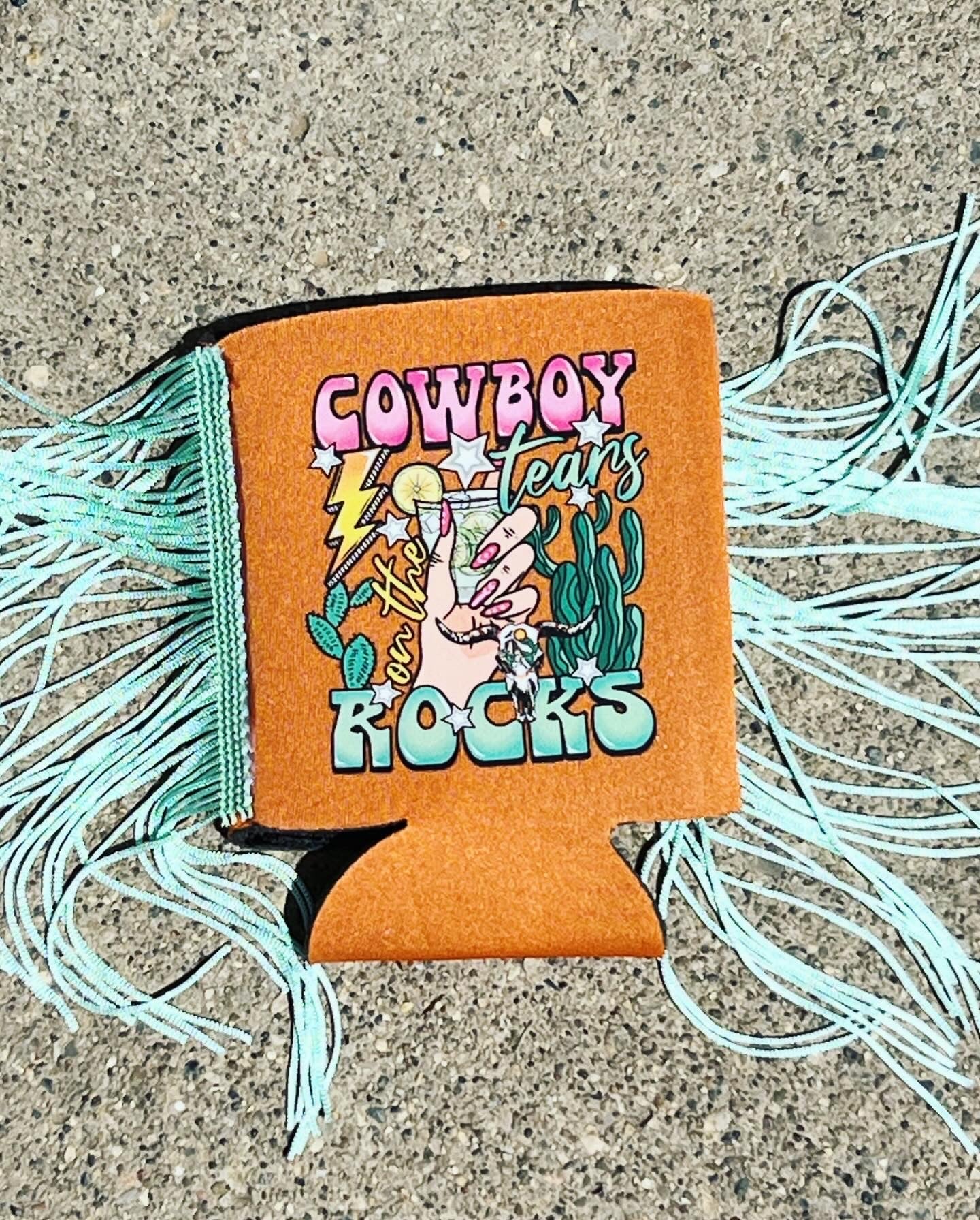 Cowboy Tears on the Rocks coozie