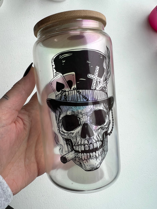 Skull Libbey Glass Can special