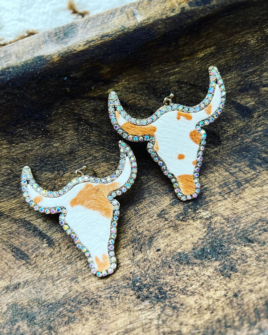 Bling Longhorn Earrings