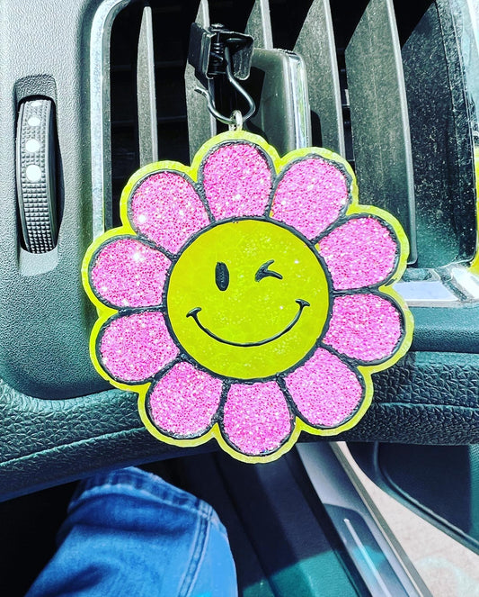 Winky Face Flower Freshie vent size